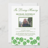 Shamrock Funeral | Viering van het Leven Foto Kaart (Voorkant)