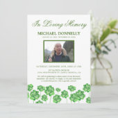 Shamrock Funeral | Viering van het Leven Foto Kaart (Staand voorkant)