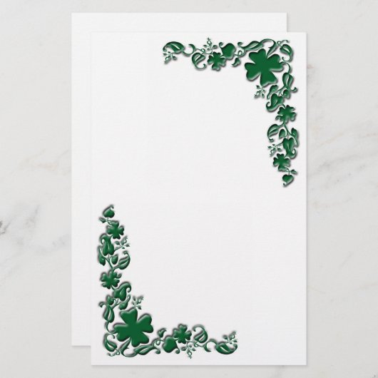 Shamrock Garden Briefpapier (Voorkant / Achterkant)