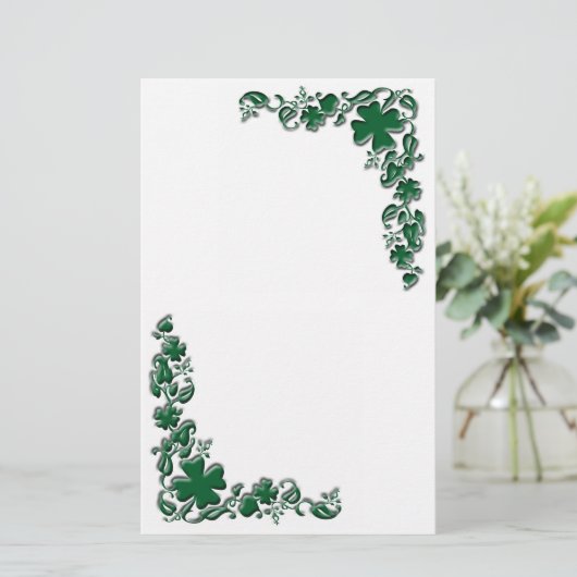 Shamrock Garden Briefpapier (Staand voorkant)