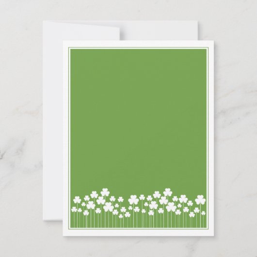 Shamrock Garden St Patricks Party Invitation Kaart (Achterkant)