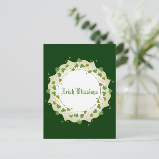 Shamrock Garland Briefkaart (Staand voorkant)