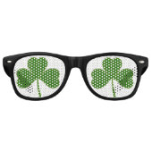 Shamrock (geen 4 blad klaver) retro zonnebril (Voorkant)