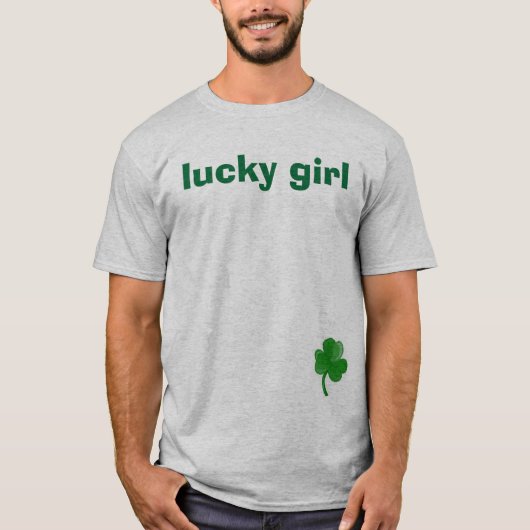 shamrock, gelukkig meisje t-shirt (Voorkant)