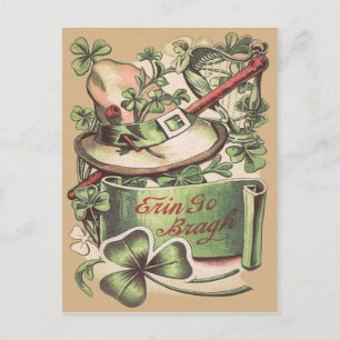 Shamrock Gespte Hoed Pijp Shillelagh Briefkaart