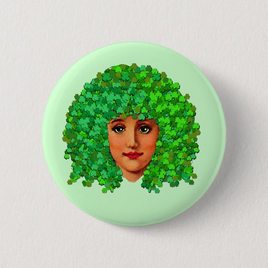 Shamrock Girl Ronde Button 5,7 Cm (Voorkant)
