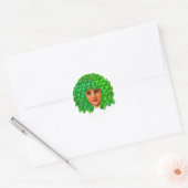 Shamrock Girl Ronde Sticker (Envelop)