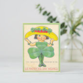  Shamrock Girl St Patrick's Wenskaart Briefkaart (Staand voorkant)