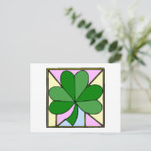 Shamrock Glas in lood Window Briefkaart (Staand voorkant)