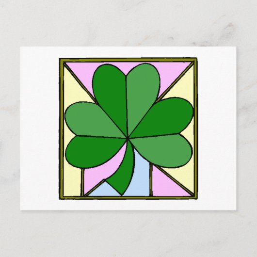 Shamrock Glas in lood Window Briefkaart (Voorkant)