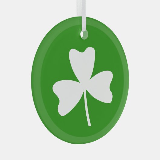 Shamrock Glas Ornament (Voorkant Rechts)
