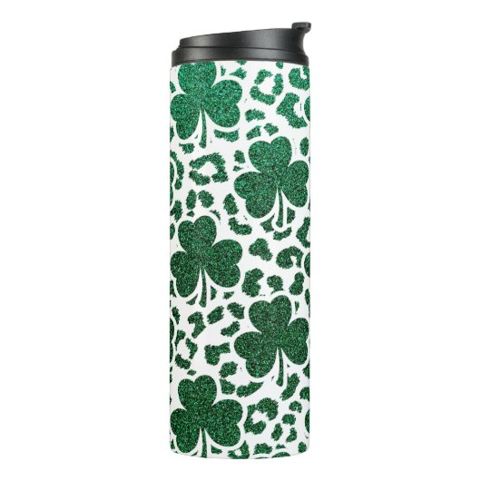 Shamrock Glitter Thermosbeker (Gedraaid links)