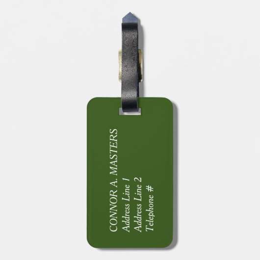 Shamrock Glow Monogram Bagagelabel (Achterkant verticaal)