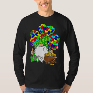 Shamrock Gnome Autism Support Happy St Patricks Da T-shirt