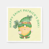 Shamrock Gnome Happy Saint Patricks Dag Servet (Voorkant)