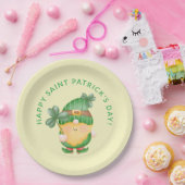 Shamrock Gnome Happy Saint Patrick's Day Papieren Bordje (Feest)