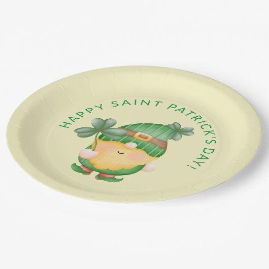 Shamrock Gnome Happy Saint Patrick's Day Papieren Bordje (Gekanteld)