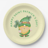 Shamrock Gnome Happy Saint Patrick's Day Papieren Bordje (Voorkant)