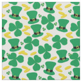 Shamrock Gold Coin Leprechaun Pet Pattern Stof (Close Up)