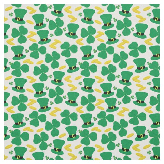 Shamrock Gold Coin Leprechaun Pet Pattern Stof (Swatch)