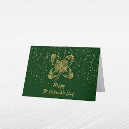 Shamrock Gold Confetti St Patricks Day Feestdagen Kaart