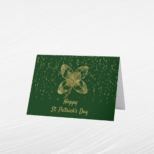 Shamrock Gold Confetti St Patricks Day Feestdagen Kaart