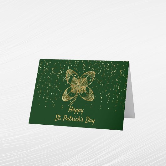Shamrock Gold Confetti St Patricks Day Feestdagen Kaart