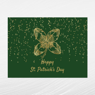 Shamrock Gold Confetti St Patricks Day Feestdagenkaart