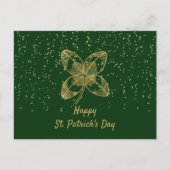 Shamrock Gold Confetti St Patricks Day Feestdagenkaart (Voorkant)
