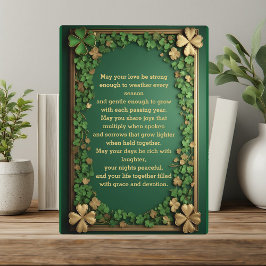 Shamrock Gold Irish Blessings for Wedding & Union  Fotoplaat