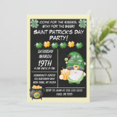 Shamrock Gold Saint Patrick's Day Party Invitation Kaart (Staand voorkant)