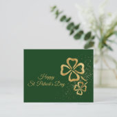 Shamrock Gold St Patricks Day Feestdagenkaart (Staand voorkant)