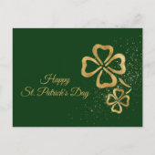 Shamrock Gold St Patricks Day Feestdagenkaart (Voorkant)