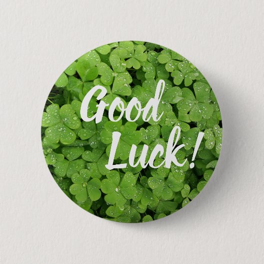 Shamrock Good luck pinback-knop Ronde Button 5,7 Cm (Voorkant)
