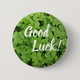 Shamrock Good luck pinback-knop Ronde Button 5,7 Cm