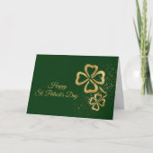 Shamrock Goud St. Patrick's Day Feestdagen Kaart (Voorkant)