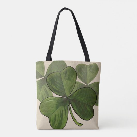 Shamrock Graphical Spring Green op Custom Cream Tote Bag (Achterkant)
