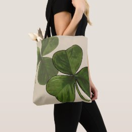 Shamrock Graphical Spring Green op Custom Cream Tote Bag
