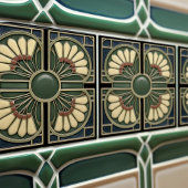 Shamrock Green Abstracte Mid-Century stijl Tegeltje