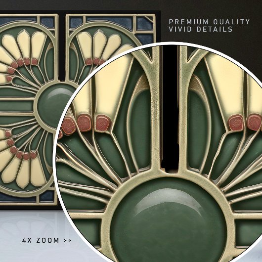 Shamrock Green Abstracte Mid-Century stijl Tegeltje