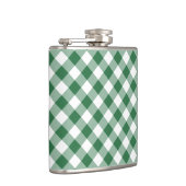 Shamrock Green and White Check Gingham Hip Flask Heupfles (Rechts)