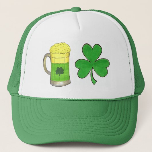 Shamrock Green Beer Mok Saint Patrick's Day Luck Trucker Pet (Voorkant)
