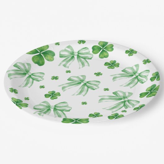 Shamrock Green Bow St. Patricks Day  Papieren Bordje (Gekanteld)