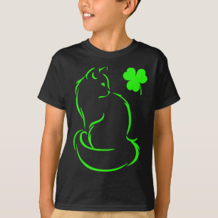 Shamrock Green Cat St Patricks Day Kattenliefhebbe T-shirt