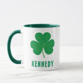 Shamrock Green Clover Ireland Aangepaste naam Mok (Links)