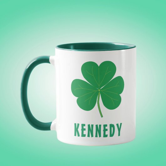 Shamrock Green Clover Ireland Aangepaste naam Mok