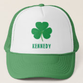 Shamrock Green Clover Ireland Aangepaste naam Trucker Pet (Voorkant)