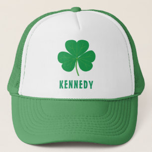 Shamrock Green Clover Ireland Aangepaste naam Trucker Pet