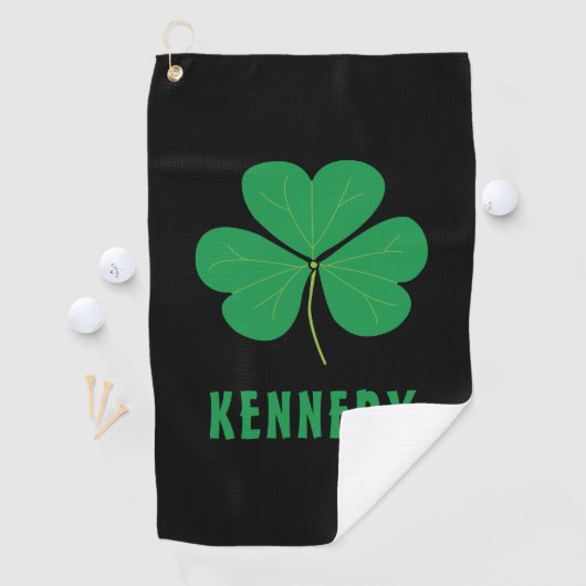 Shamrock Green Clover Ireland Celtic Irish Name Golfhanddoek (Insitu)