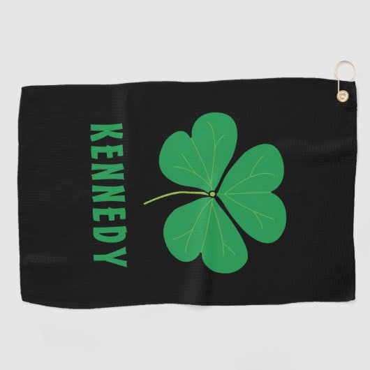 Shamrock Green Clover Ireland Celtic Irish Name Golfhanddoek (Horizontaal)
